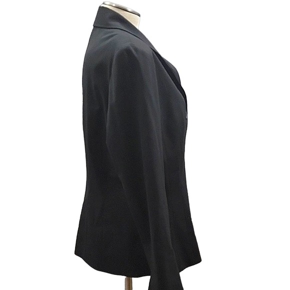 Lafayette 148 New York Stretch Virgin Wool 3-button Blazer Black Women's SZ 12 - Picture 4 of 8